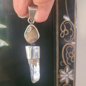Pendant Sterling Silver Quartz & Semi Precious Stone